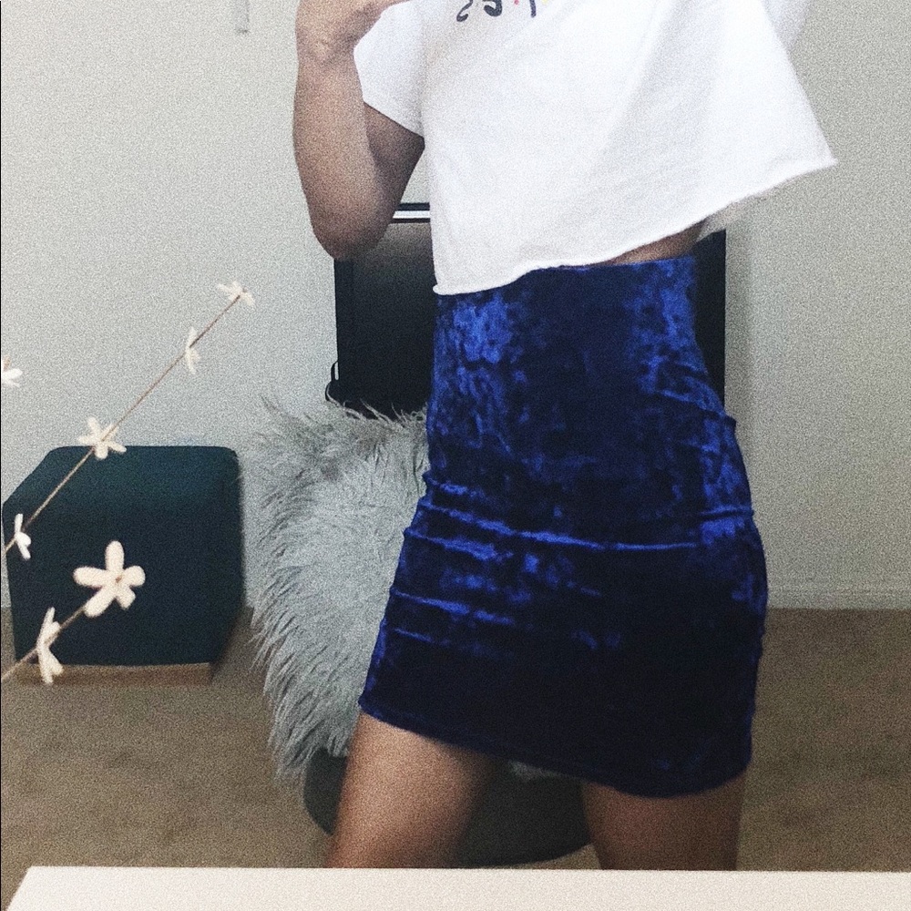 Blue Velvet Skirt